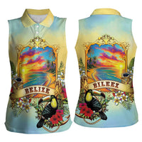 Belize Toucan Women Sleeveless Polo Shirt Belizean Pride Retro Style