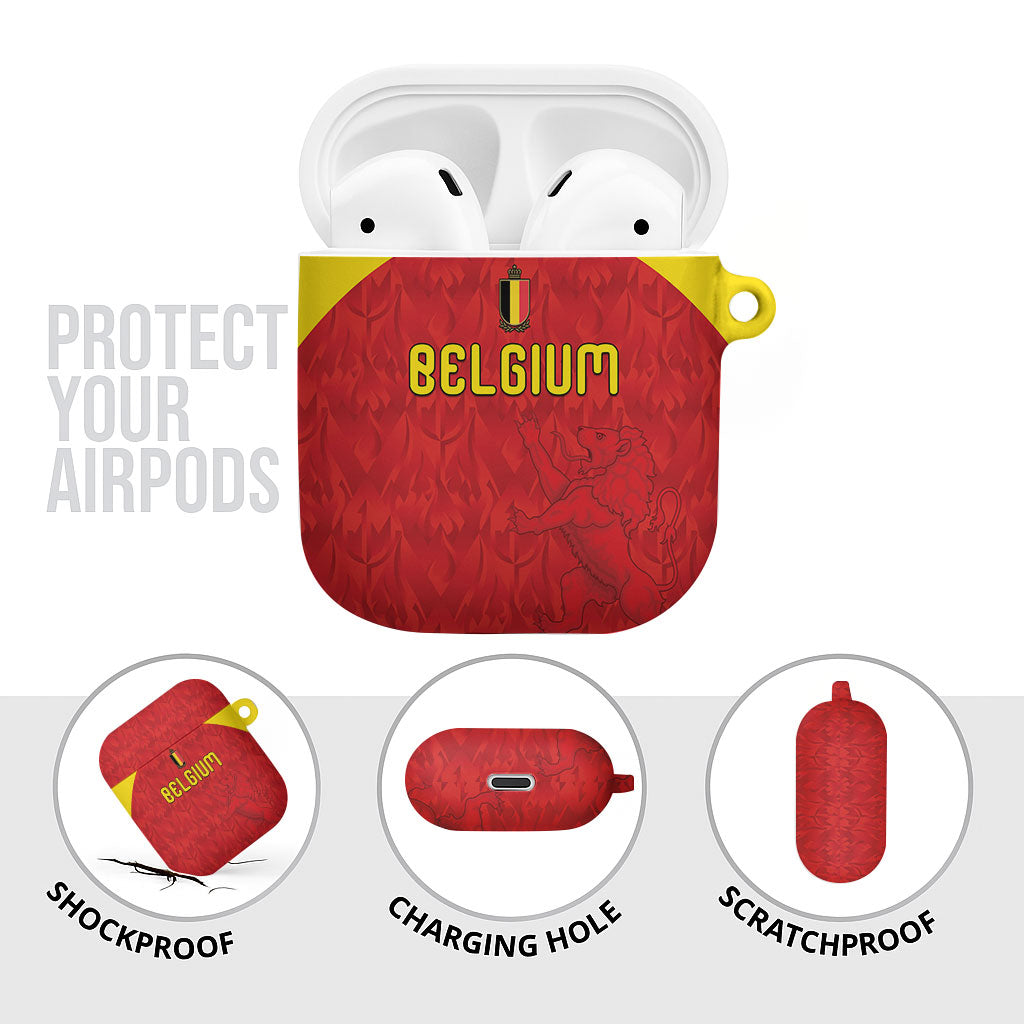 Belgium Football 2026 AirPods Case Belgian Lion Sporty Style