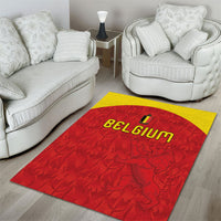 Belgium Football 2026 Area Rug Belgian Lion Sporty Style