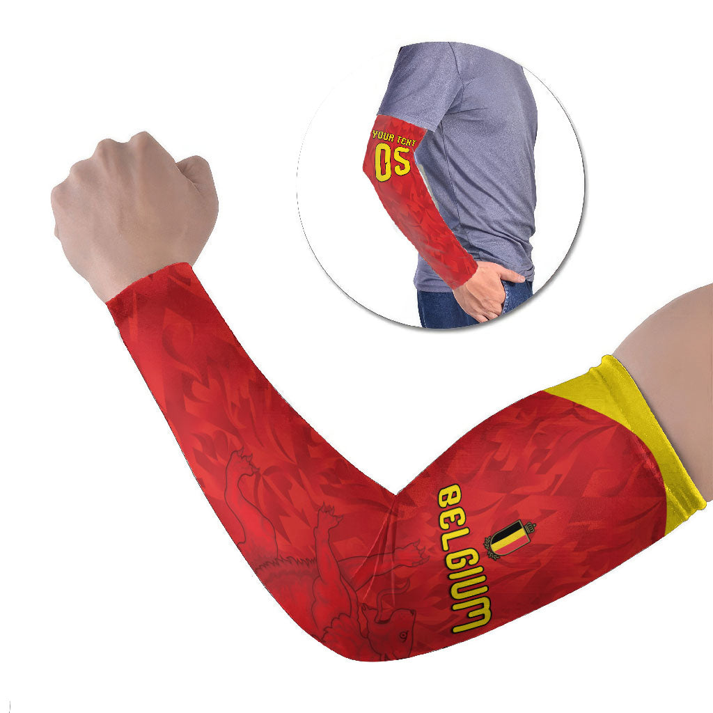 Custom Belgium Football 2026 Arm Sleeves Belgian Lion Sporty Style