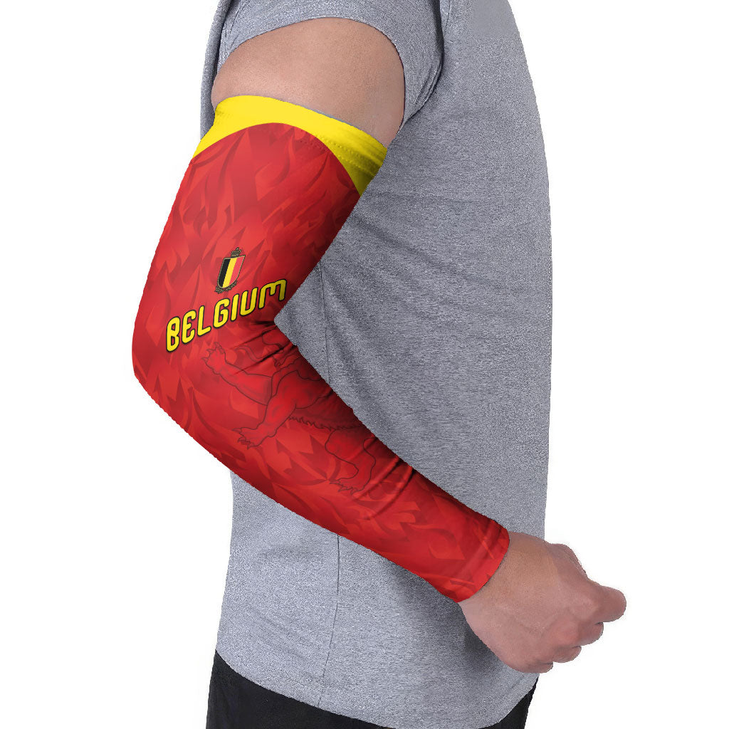 Custom Belgium Football 2026 Arm Sleeves Belgian Lion Sporty Style