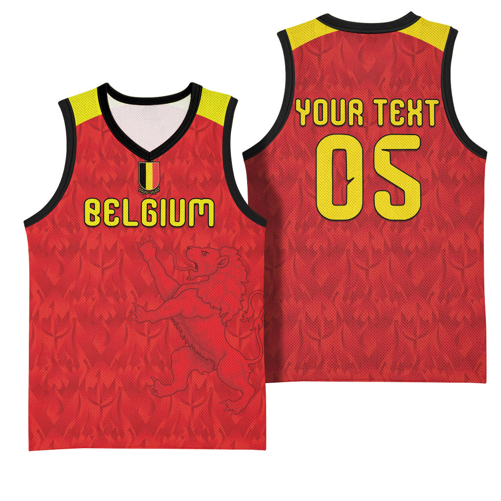 Custom Belgium Football 2026 Basketball Jersey Belgian Lion Sporty Style