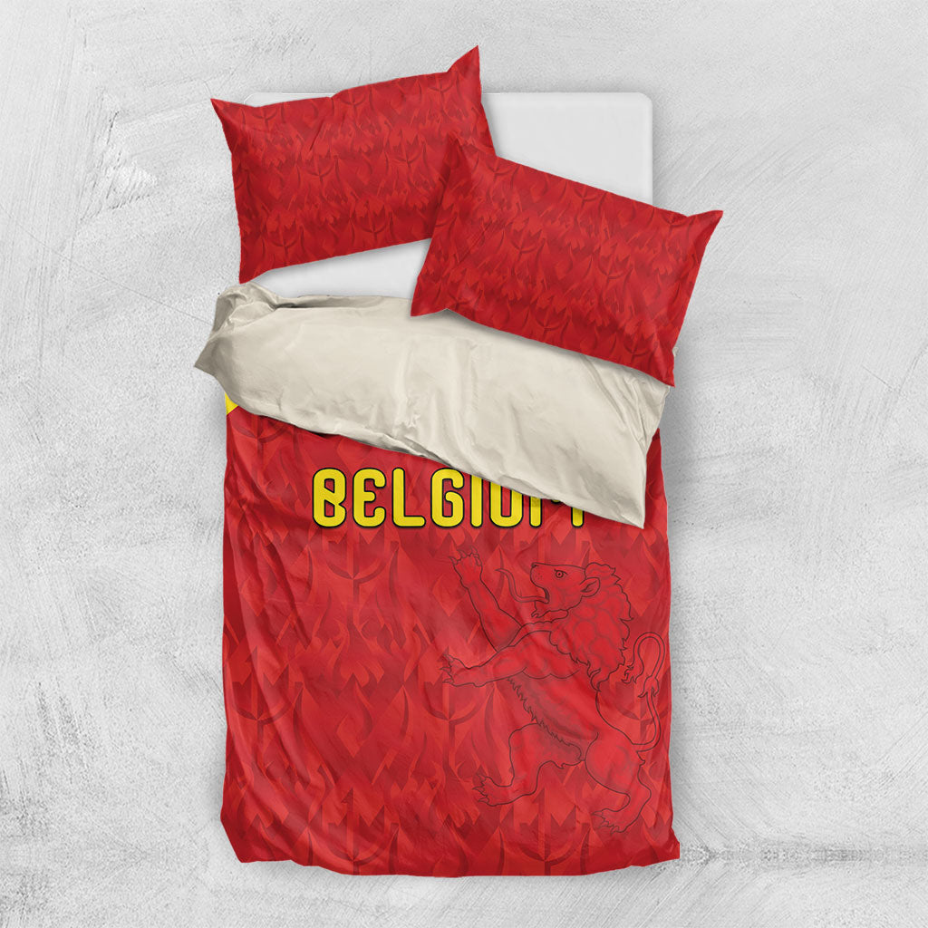 Belgium Football 2026 Bedding Set Belgian Lion Sporty Style