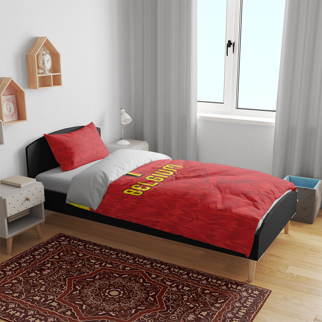Belgium Football 2026 Bedding Set Belgian Lion Sporty Style