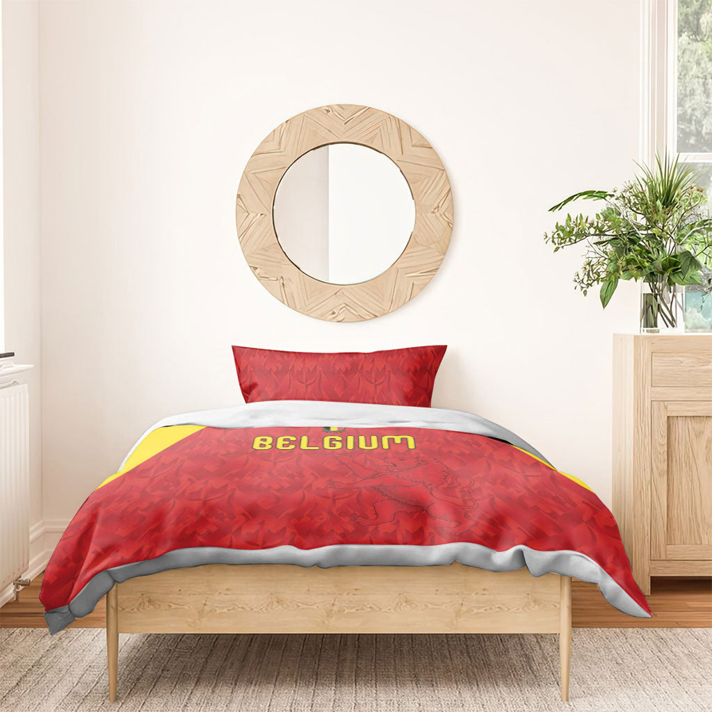 Belgium Football 2026 Bedding Set Belgian Lion Sporty Style