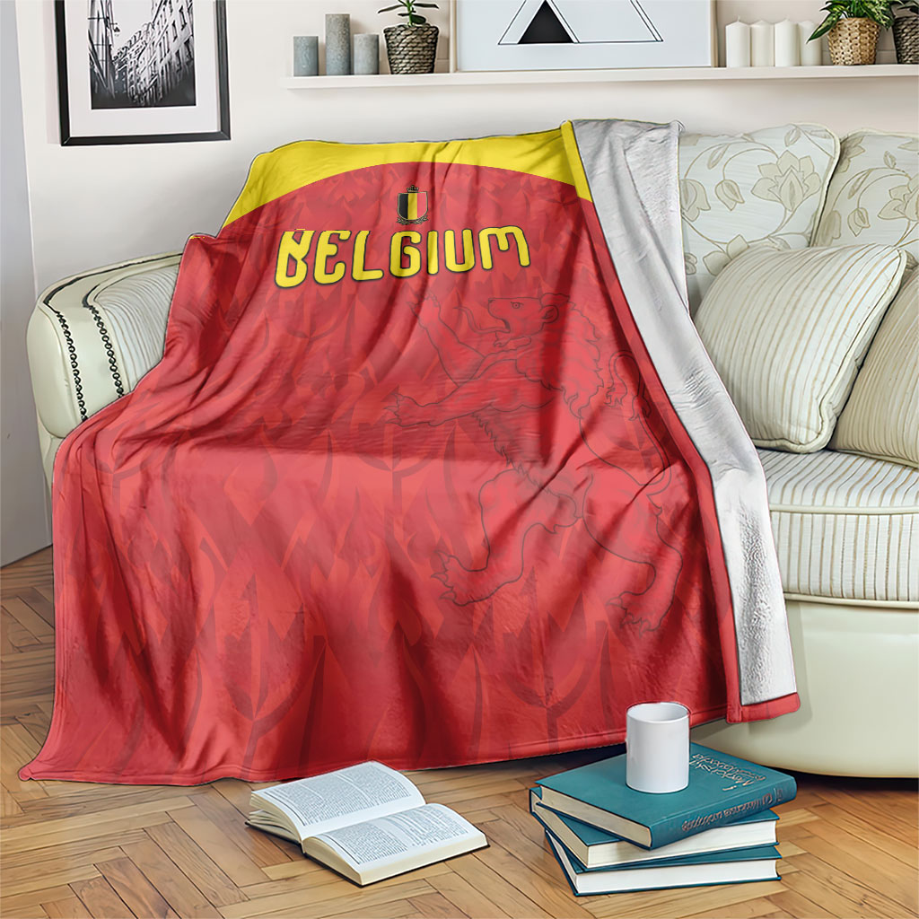 Belgium Football 2026 Blanket Belgian Lion Sporty Style