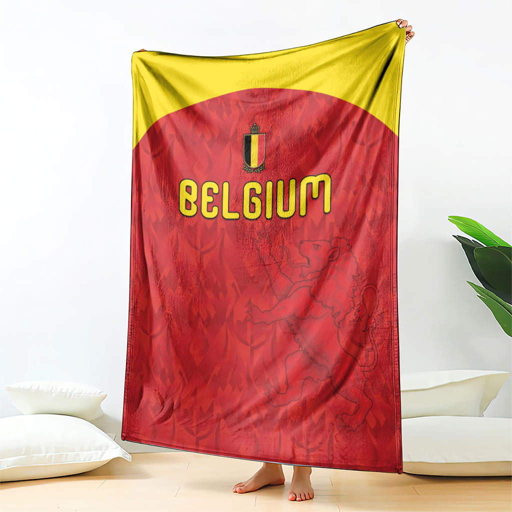 Belgium Football 2026 Blanket Belgian Lion Sporty Style