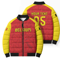 Custom Belgium Football 2026 Bomber Puffer Jacket Belgian Lion Sporty Style