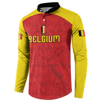 Custom Belgium Football 2026 Button Sweatshirt Belgian Lion Sporty Style