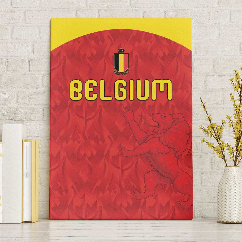 Belgium Football 2026 Canvas Wall Art Belgian Lion Sporty Style