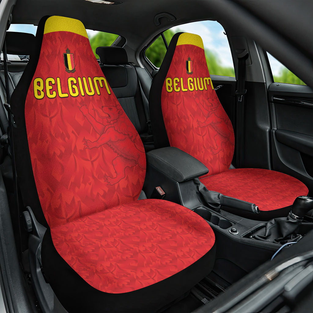 Belgium Football 2026 Car Seat Cover Belgian Lion Sporty Style