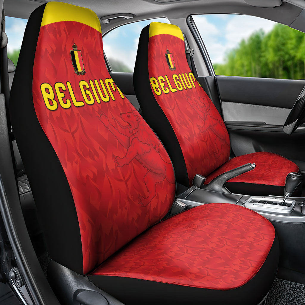 Belgium Football 2026 Car Seat Cover Belgian Lion Sporty Style