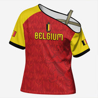 Custom Belgium Football 2026 Cross Shoulder Shirt Belgian Lion Sporty Style