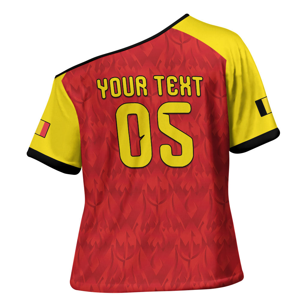 Custom Belgium Football 2026 Cross Shoulder Shirt Belgian Lion Sporty Style