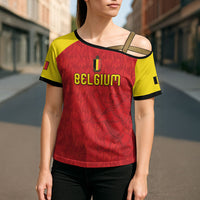 Custom Belgium Football 2026 Cross Shoulder Shirt Belgian Lion Sporty Style