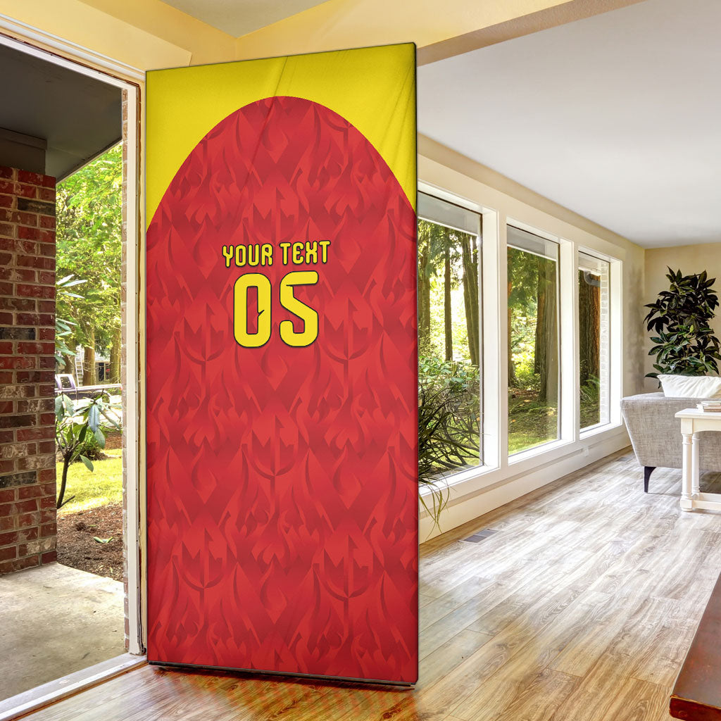 Custom Belgium Football 2026 Door Cover Belgian Lion Sporty Style
