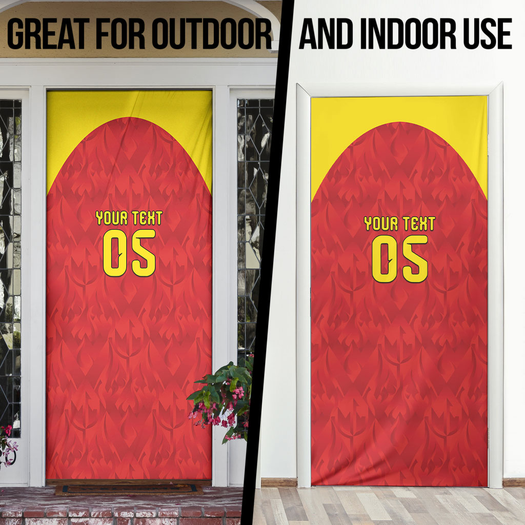 Custom Belgium Football 2026 Door Cover Belgian Lion Sporty Style
