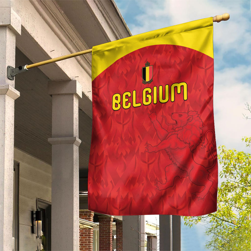 Belgium Football 2026 Garden Flag Belgian Lion Sporty Style