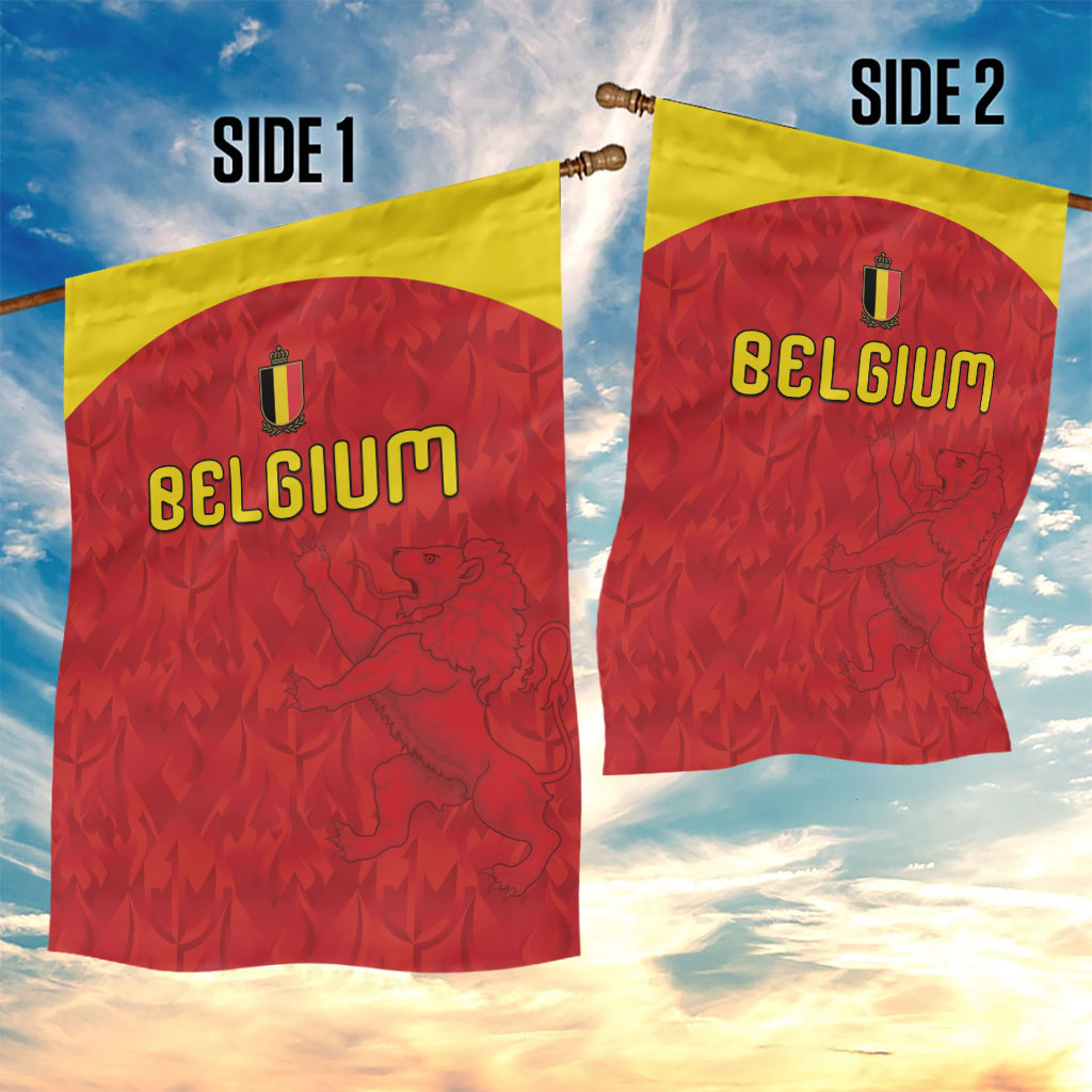 Belgium Football 2026 Garden Flag Belgian Lion Sporty Style
