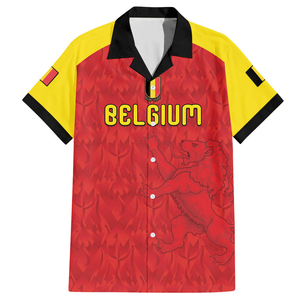 Custom Belgium Football 2026 Hawaiian Shirt Belgian Lion Sporty Style