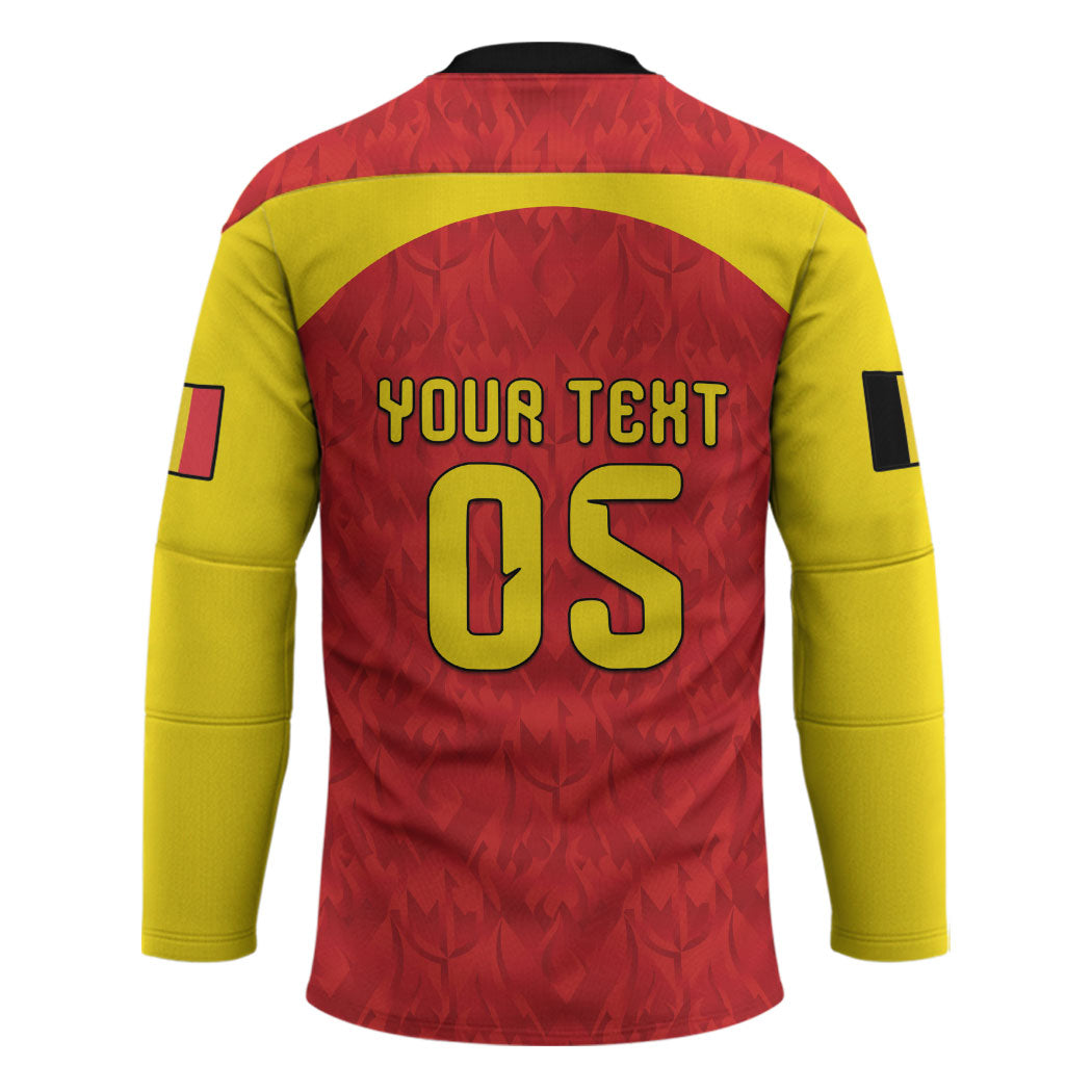 Custom Belgium Football 2026 Hockey Jersey Belgian Lion Sporty Style