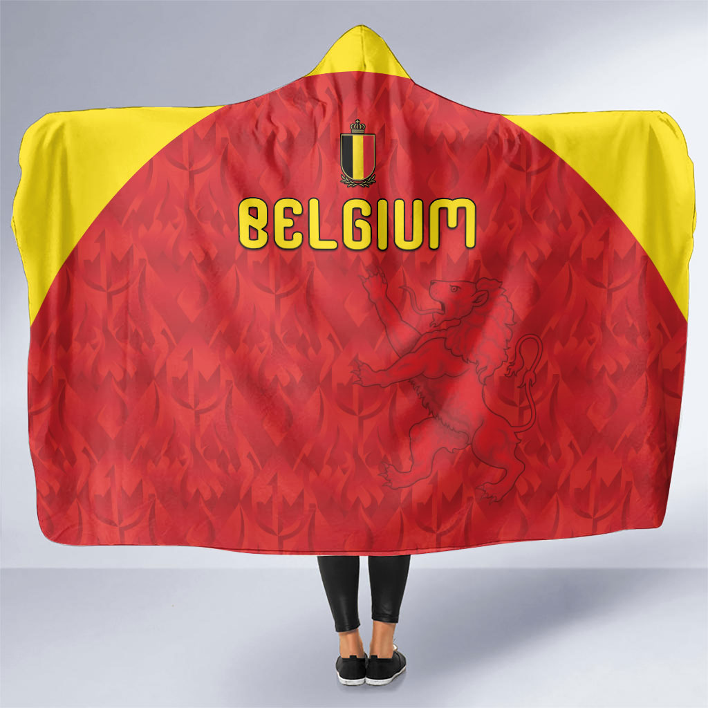 Belgium Football 2026 Hooded Blanket Belgian Lion Sporty Style