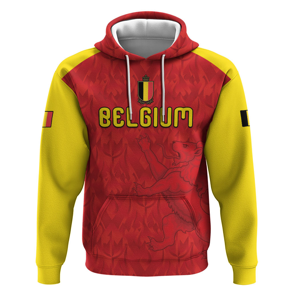 Custom Belgium Football 2026 Hoodie Belgian Lion Sporty Style