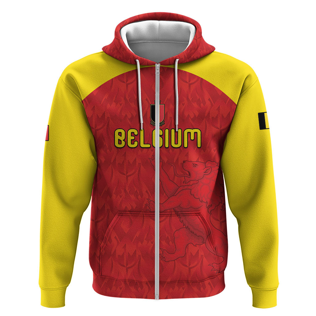 Custom Belgium Football 2026 Hoodie Belgian Lion Sporty Style