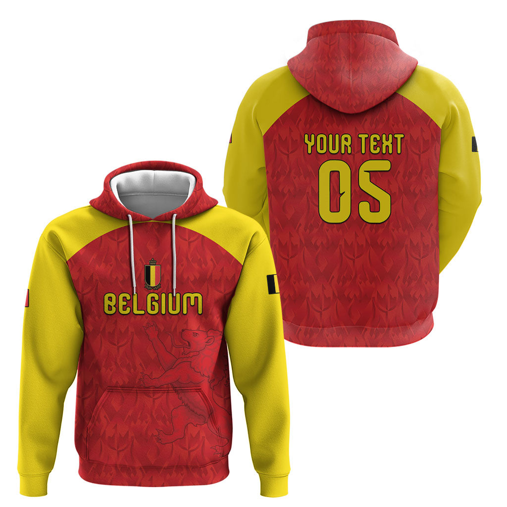 Custom Belgium Football 2026 Hoodie Belgian Lion Sporty Style
