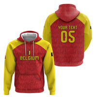 Custom Belgium Football 2026 Hoodie Belgian Lion Sporty Style