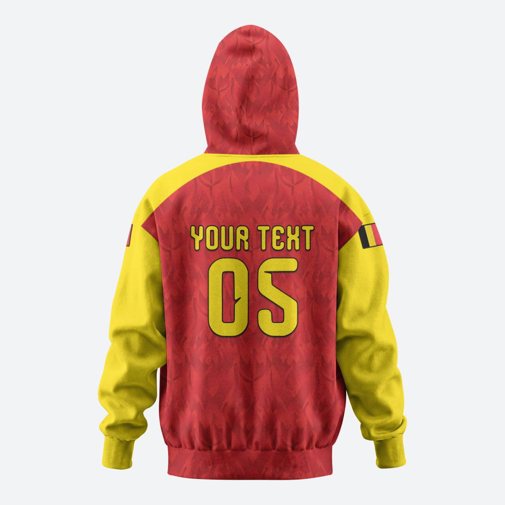 Custom Belgium Football 2026 Hoodie Belgian Lion Sporty Style