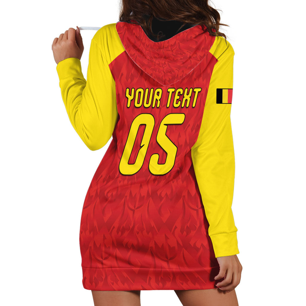 Custom Belgium Football 2026 Hoodie Dress Belgian Lion Sporty Style
