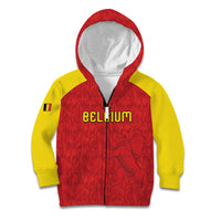 Custom Belgium Football 2026 Kid Hoodie Belgian Lion Sporty Style