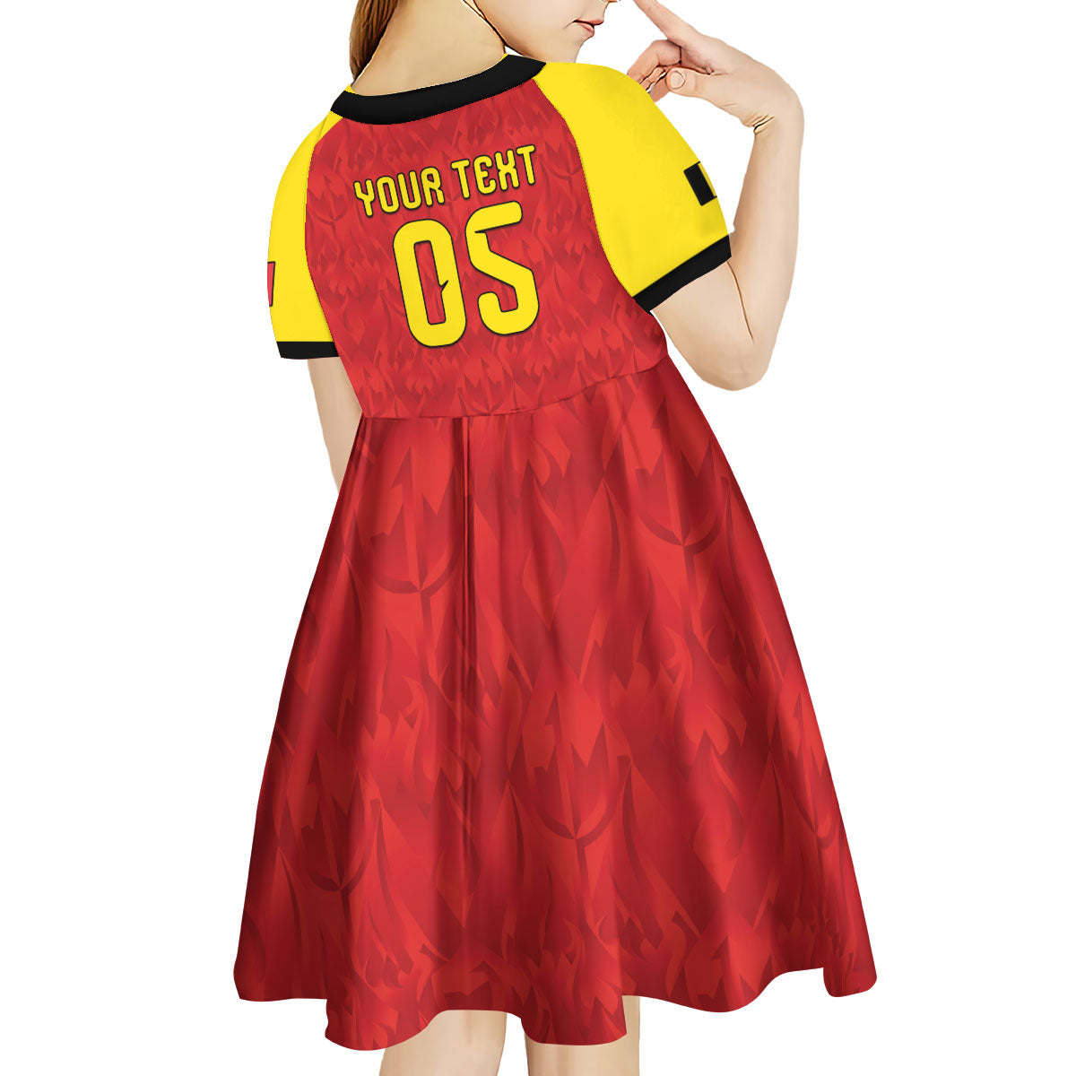 Custom Belgium Football 2026 Kid Short Sleeve Dress Belgian Lion Sporty Style