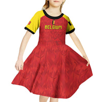 Custom Belgium Football 2026 Kid Short Sleeve Dress Belgian Lion Sporty Style