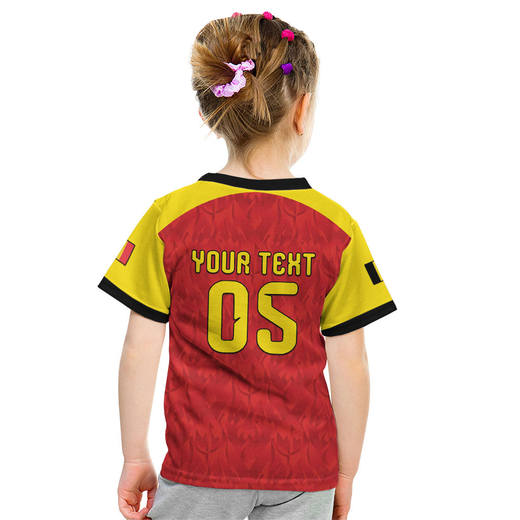 Custom Belgium Football 2026 Kid T Shirt Belgian Lion Sporty Style