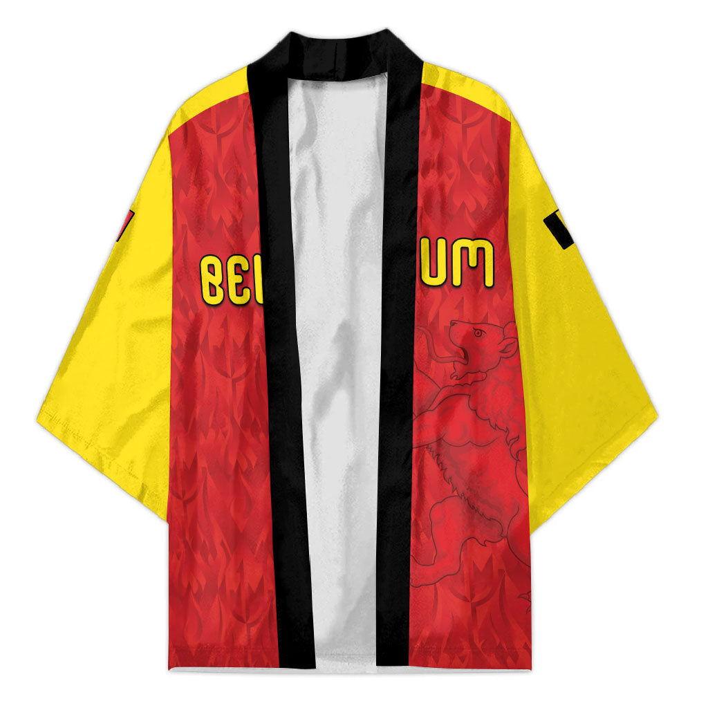 Custom Belgium Football 2026 Kimono Belgian Lion Sporty Style