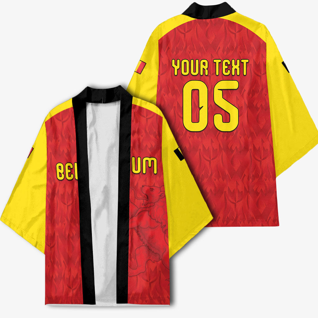Custom Belgium Football 2026 Kimono Belgian Lion Sporty Style