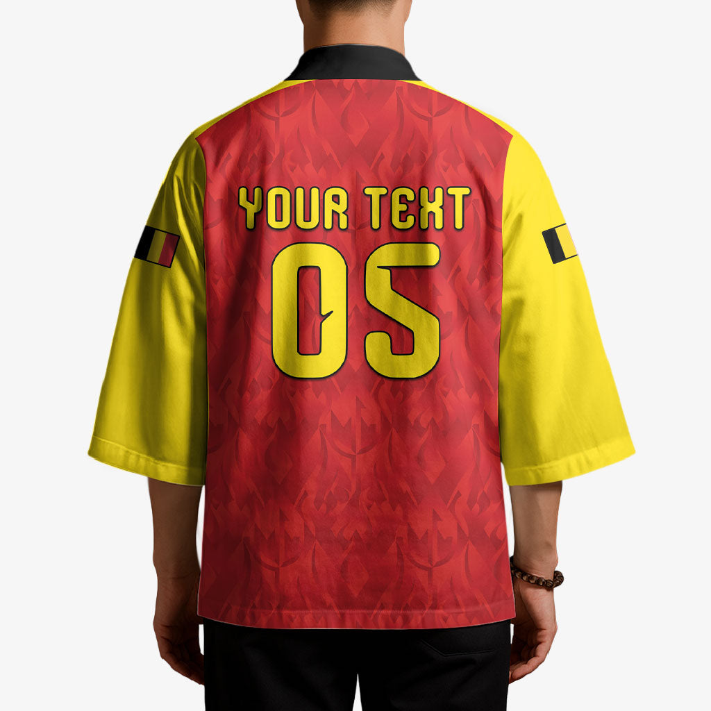 Custom Belgium Football 2026 Kimono Belgian Lion Sporty Style