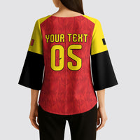 Custom Belgium Football 2026 Kimono Sleeve Blouse Belgian Lion Sporty Style