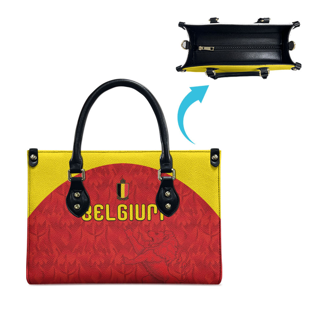Belgium Football 2026 Leather Bag Belgian Lion Sporty Style