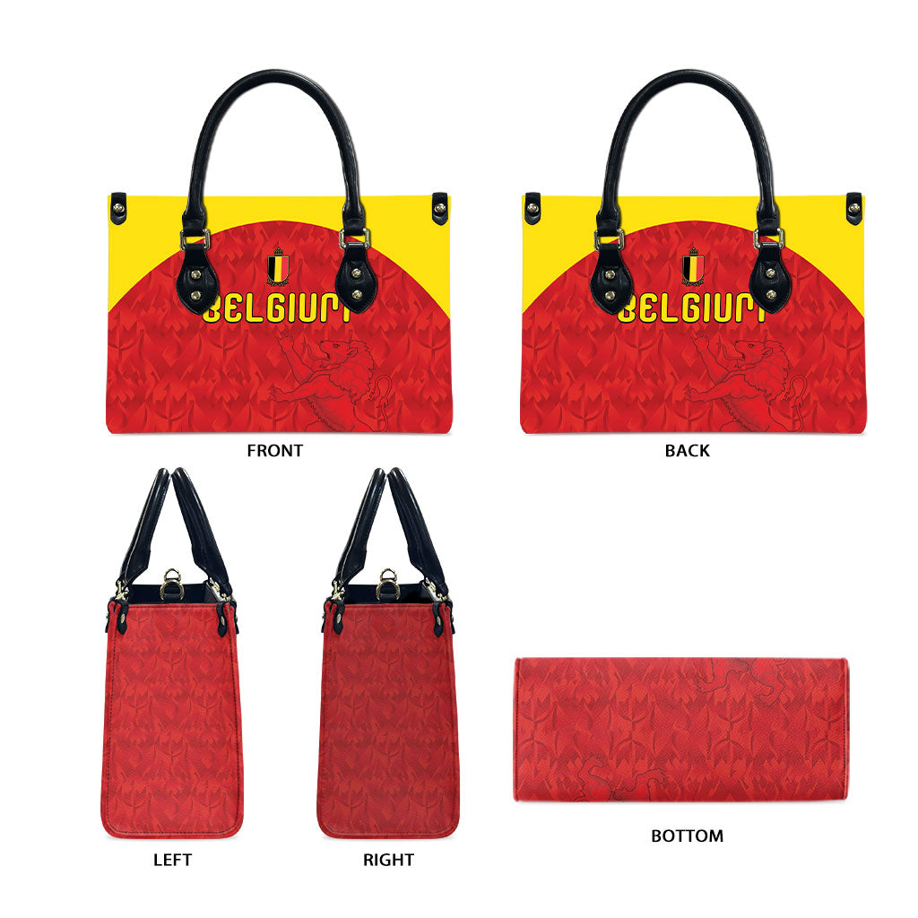 Belgium Football 2026 Leather Bag Belgian Lion Sporty Style