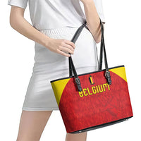 Belgium Football 2026 Leather Tote Bag Belgian Lion Sporty Style