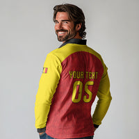 Custom Belgium Football 2026 Long Sleeve Polo Shirt Belgian Lion Sporty Style