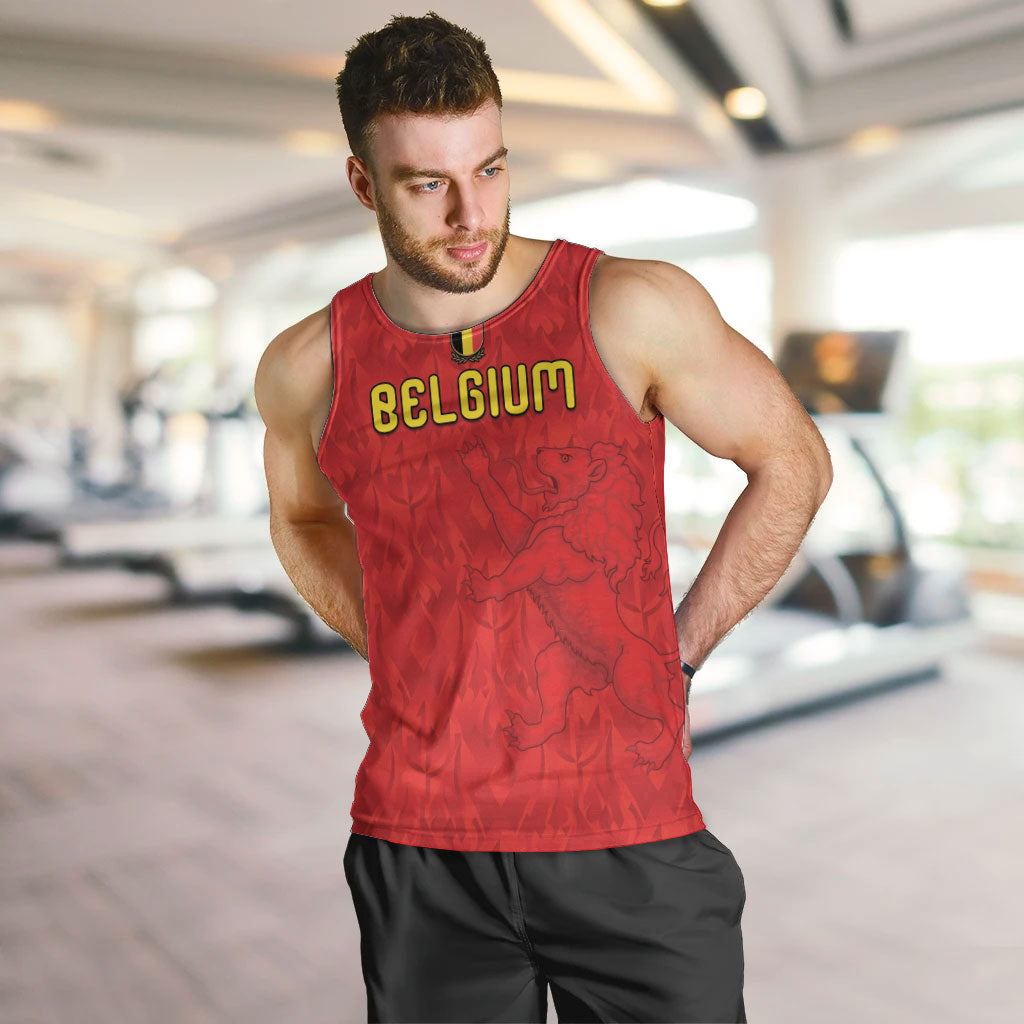 Custom Belgium Football 2026 Men Tank Top Belgian Lion Sporty Style