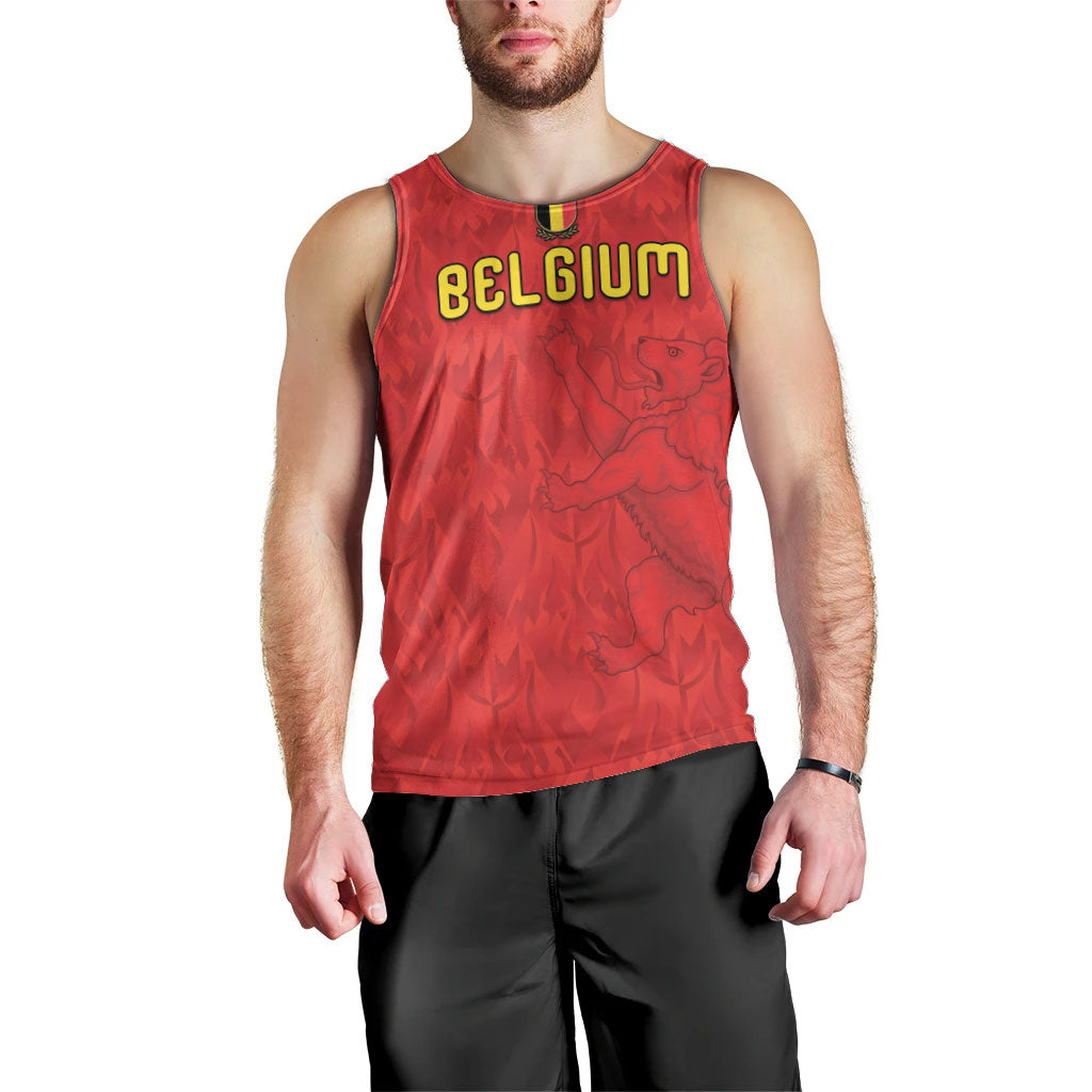 Custom Belgium Football 2026 Men Tank Top Belgian Lion Sporty Style