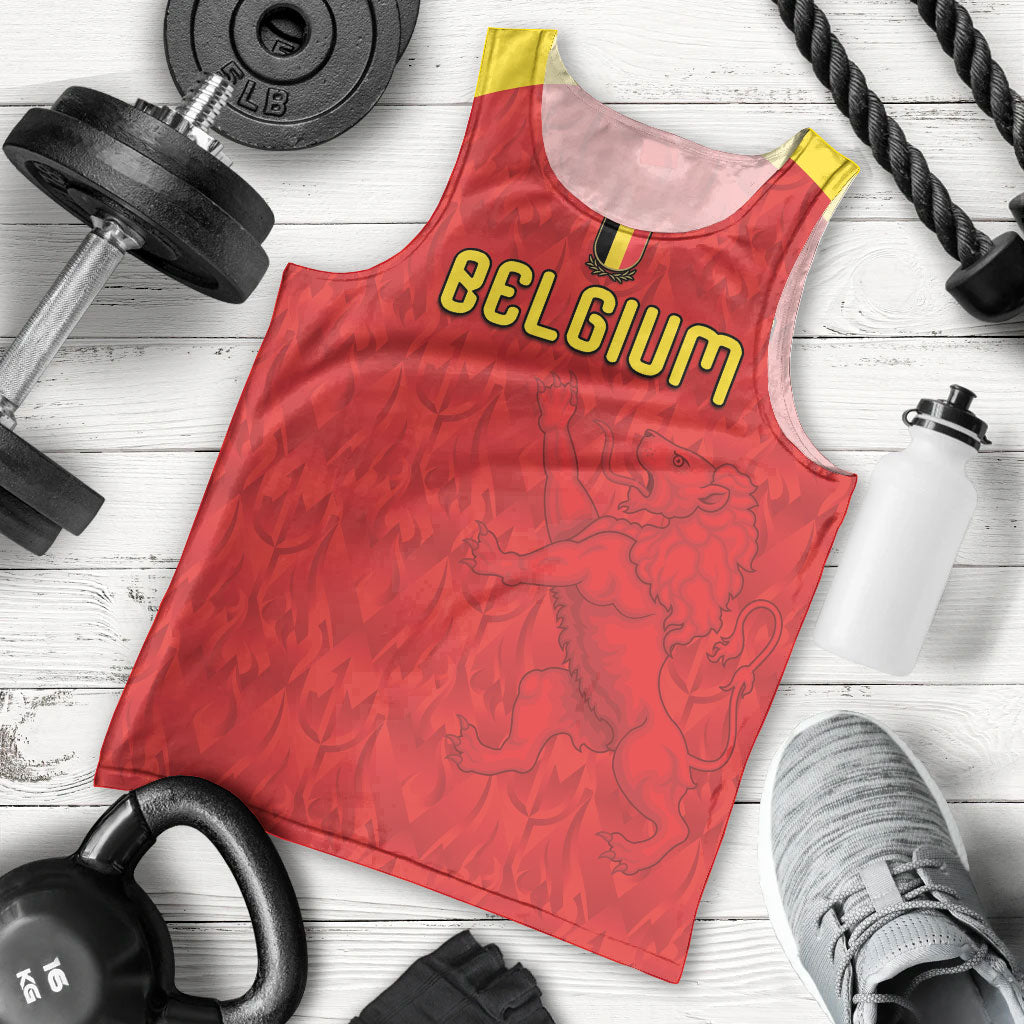 Custom Belgium Football 2026 Men Tank Top Belgian Lion Sporty Style