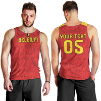 Custom Belgium Football 2026 Men Tank Top Belgian Lion Sporty Style