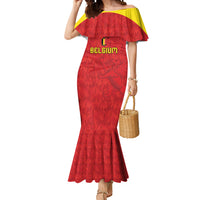 Custom Belgium Football 2026 Mermaid Dress Belgian Lion Sporty Style