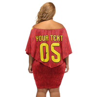 Custom Belgium Football 2026 Off Shoulder Short Dress Belgian Lion Sporty Style